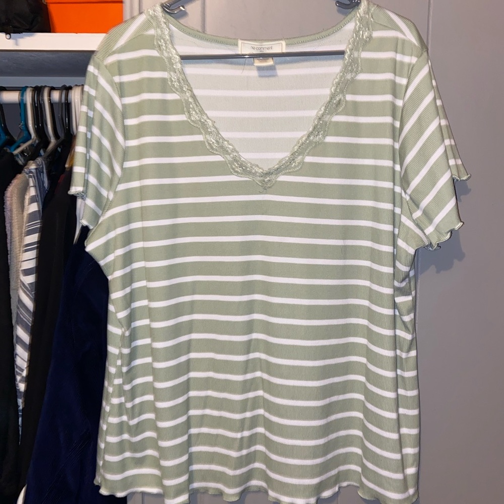 Green striped t-shirt